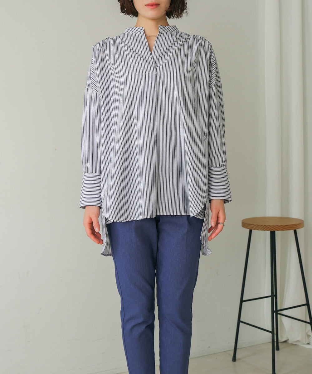 バックタックシャツチュニック