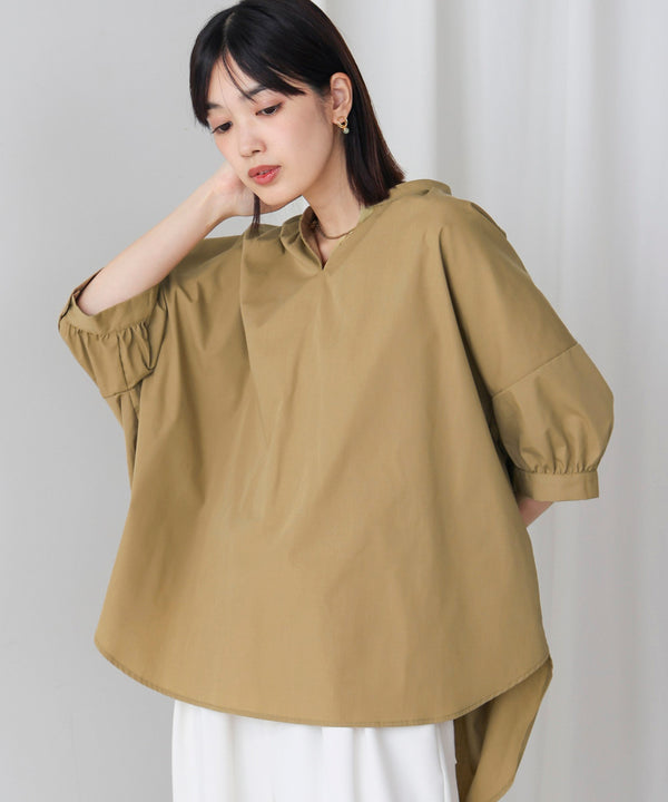 バックギャザーシャツブラウス