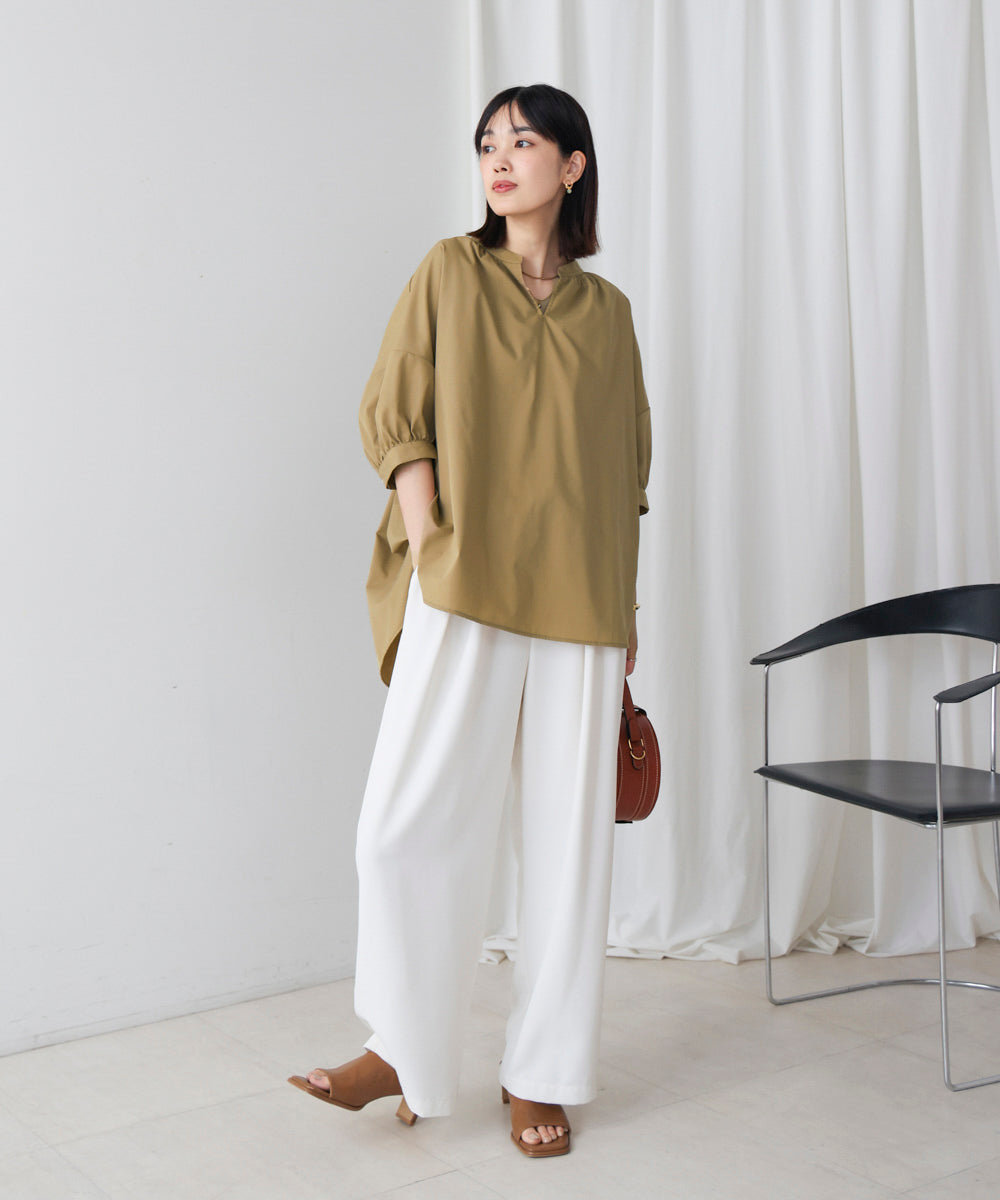 バックギャザーシャツブラウス