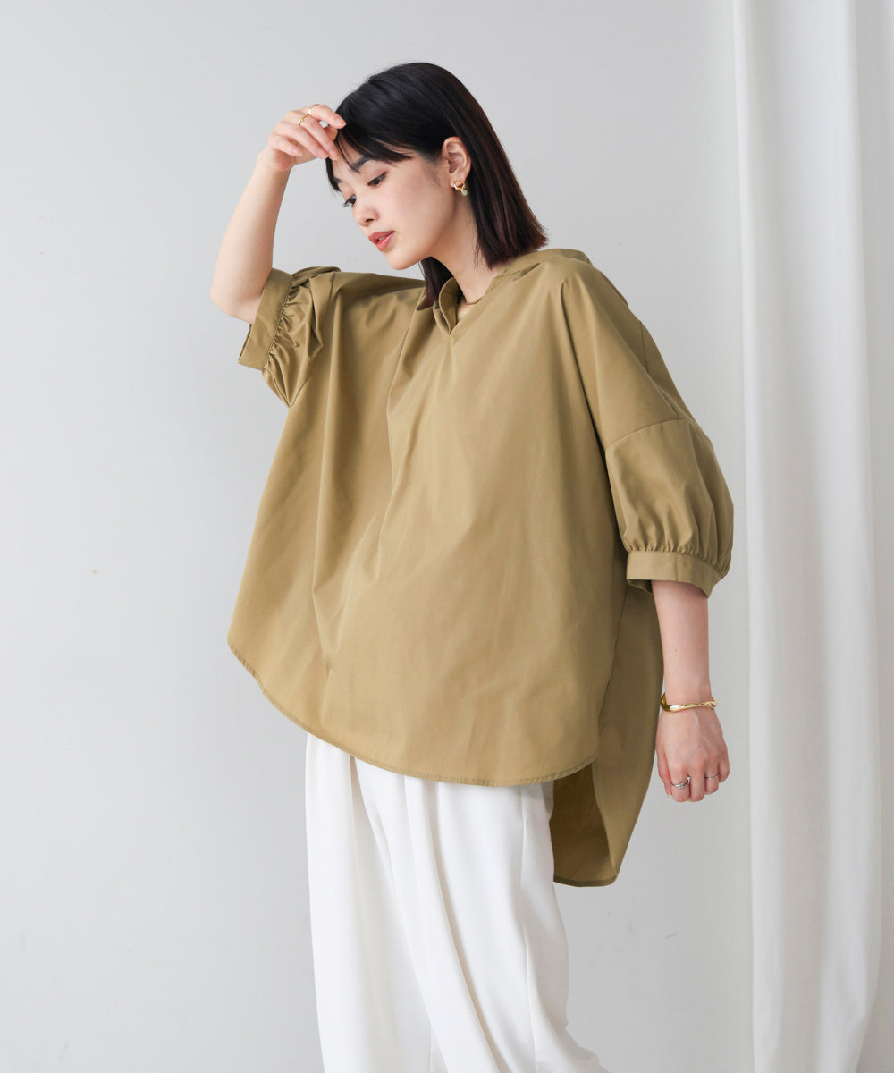 バックギャザーシャツブラウス