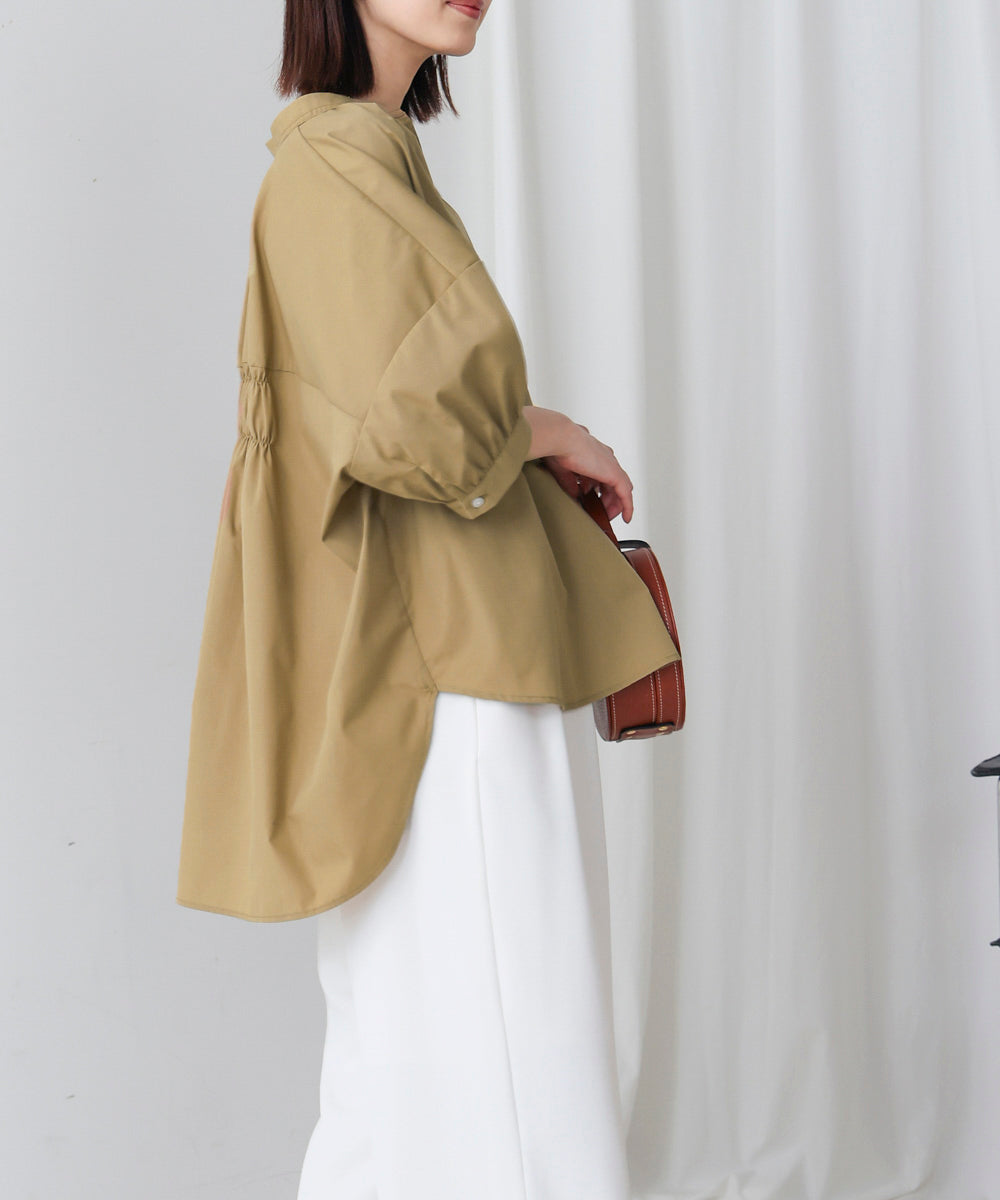 バックギャザーシャツブラウス