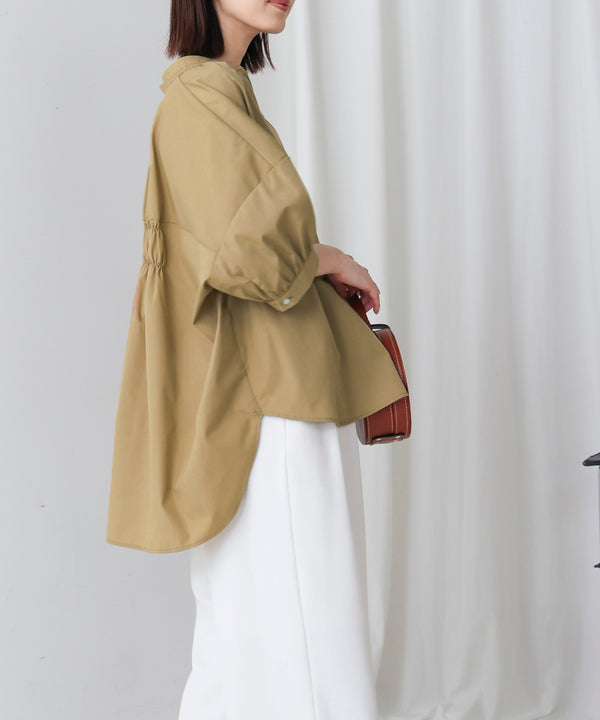 バックギャザーシャツブラウス