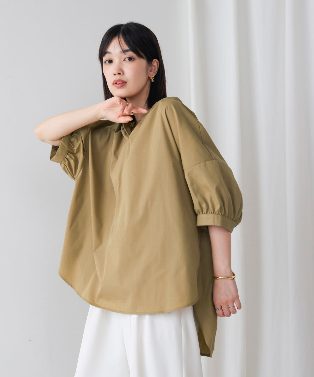 バックギャザーシャツブラウス