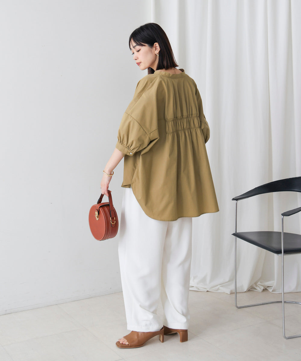 バックギャザーシャツブラウス