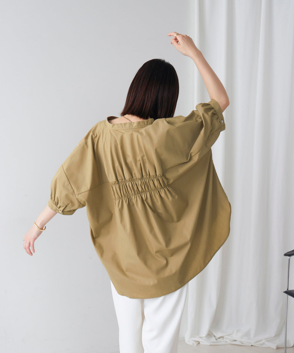 バックギャザーシャツブラウス
