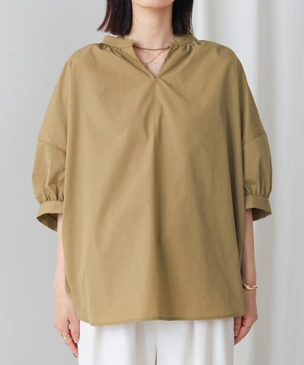 バックギャザーシャツブラウス