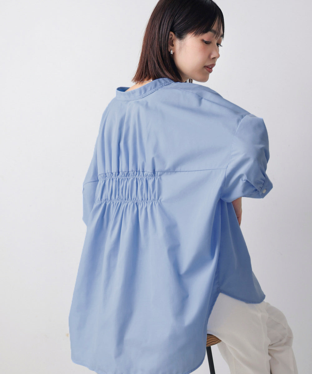 バックギャザーシャツブラウス