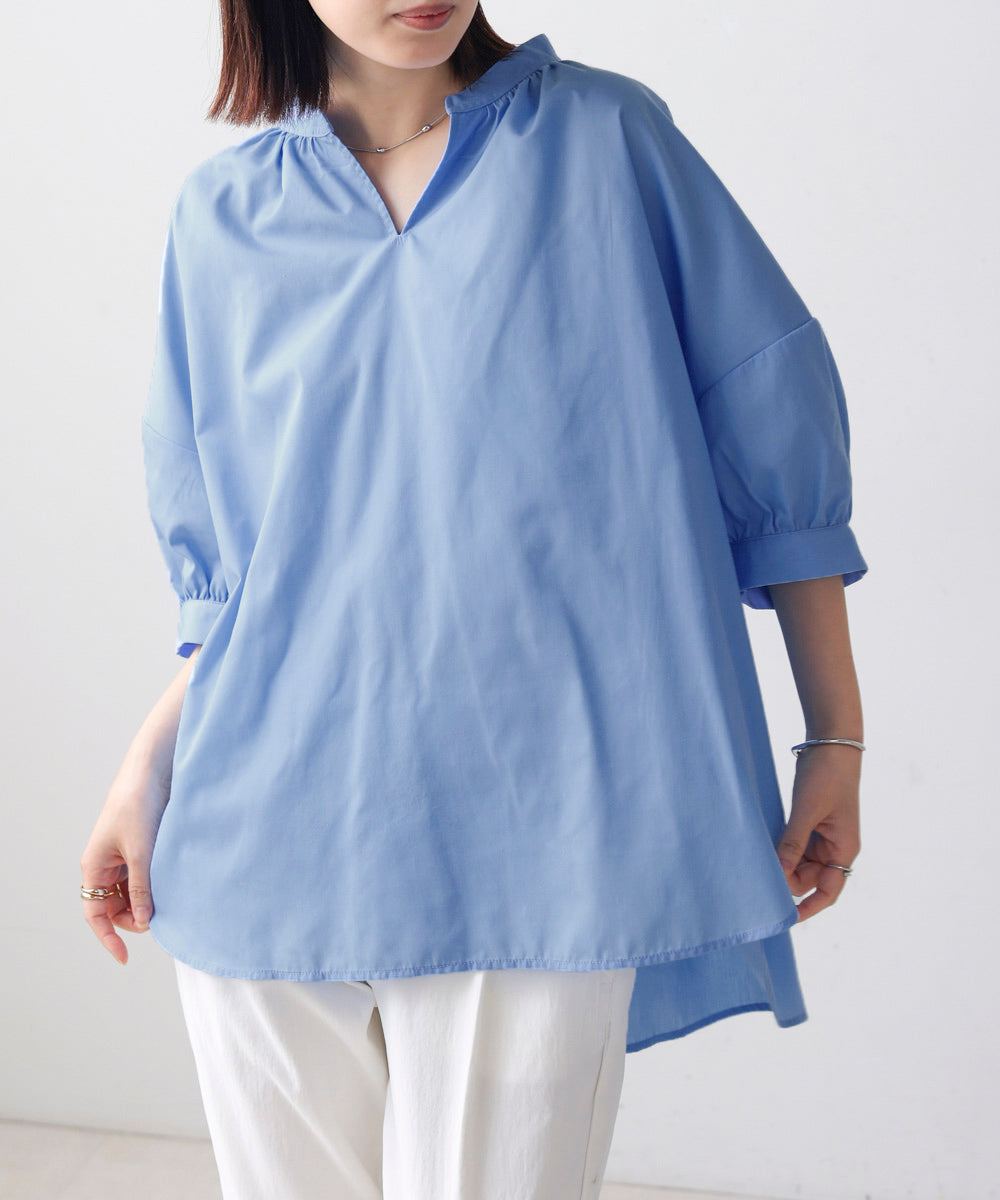 バックギャザーシャツブラウス