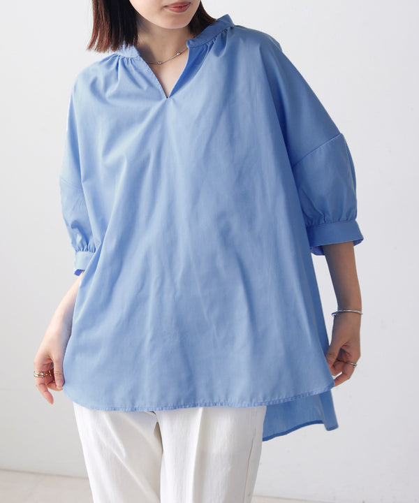 バックギャザーシャツブラウス