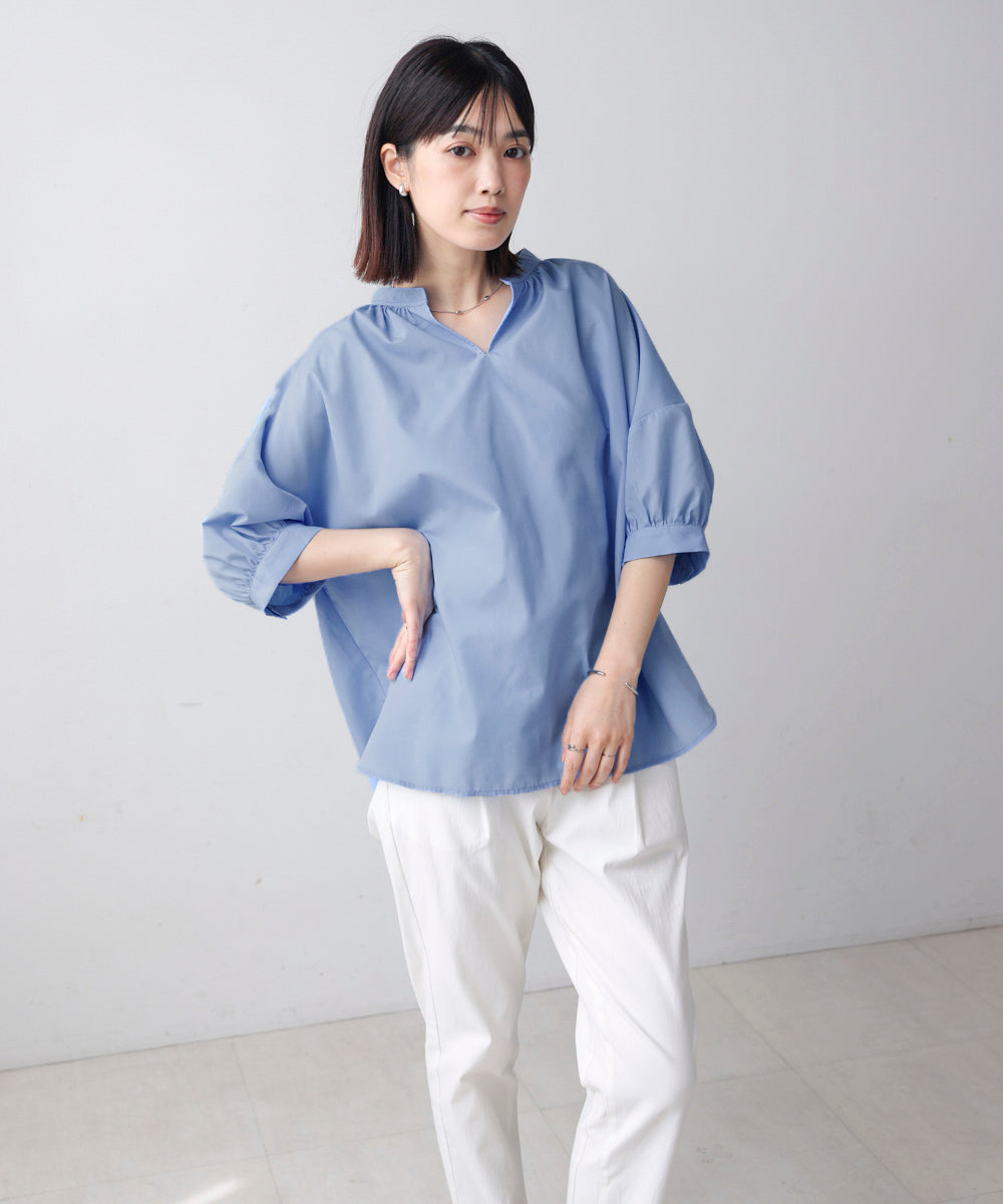 バックギャザーシャツブラウス