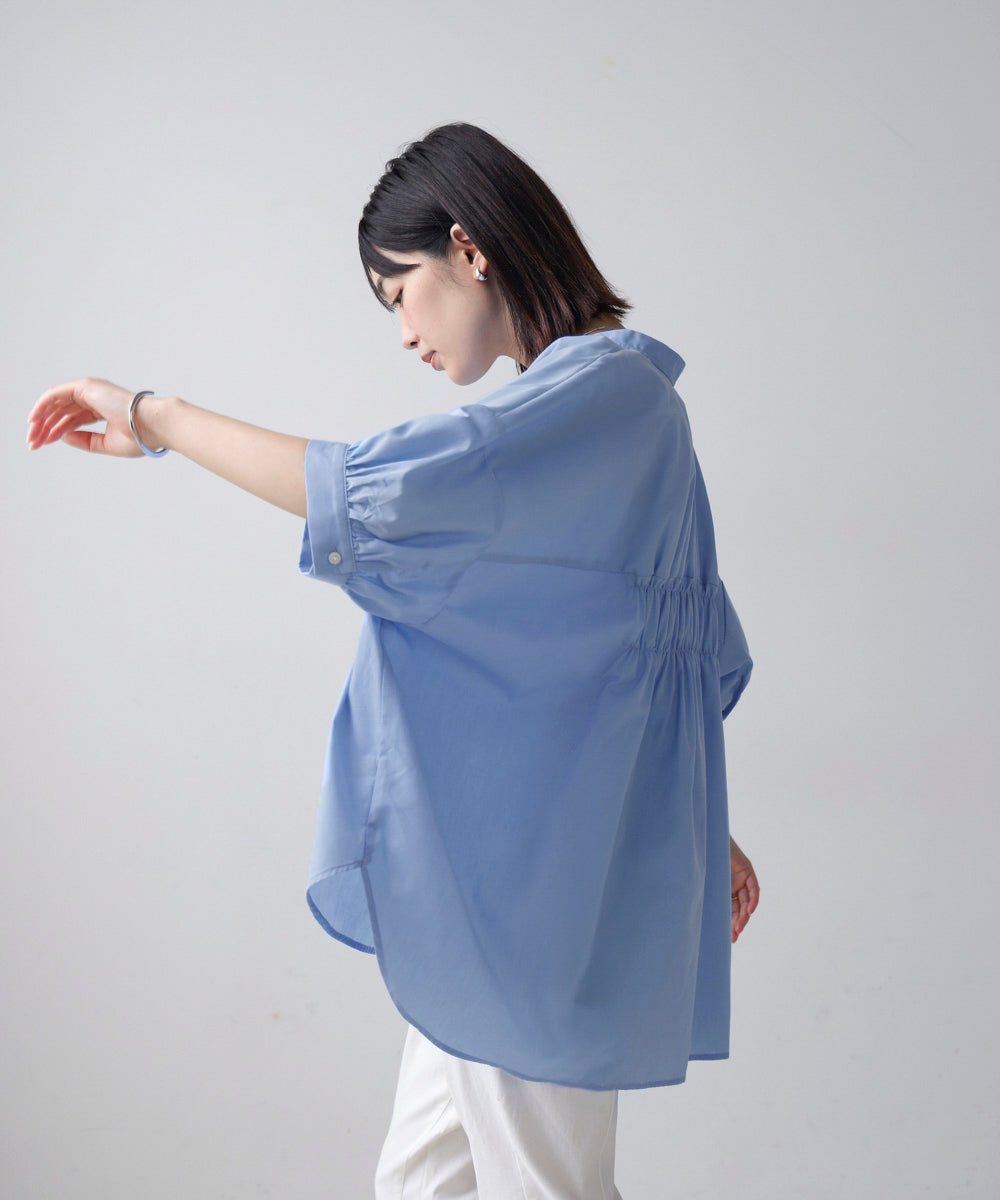 バックギャザーシャツブラウス