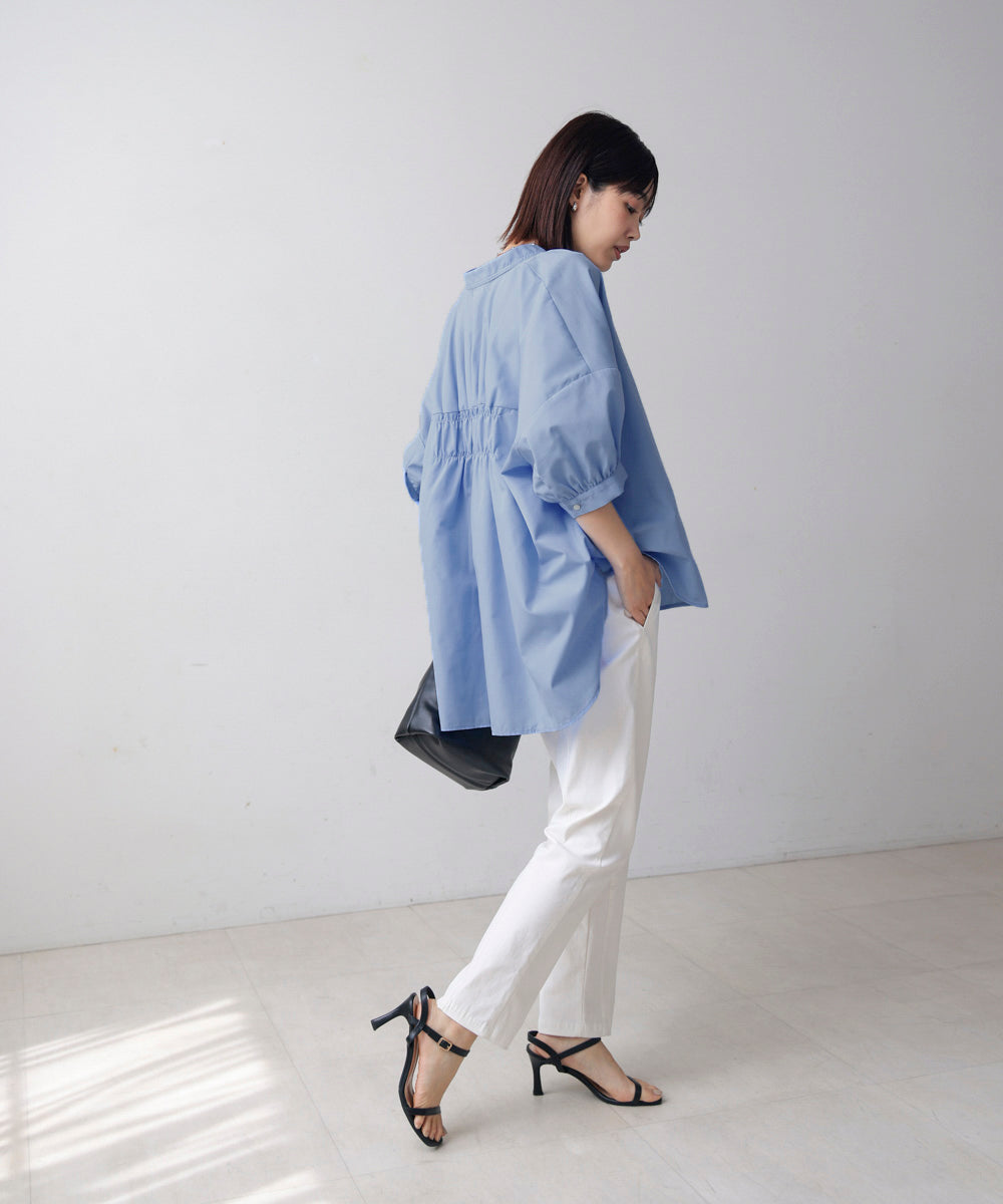 バックギャザーシャツブラウス