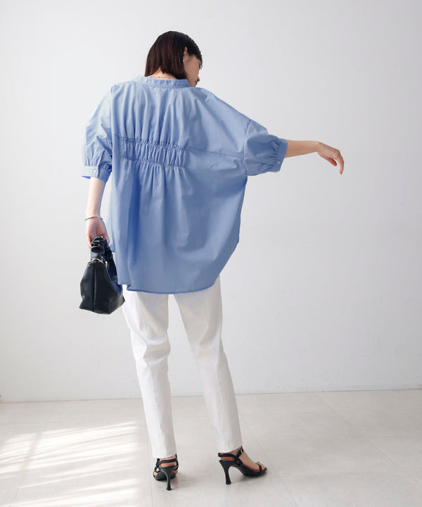 バックギャザーシャツブラウス
