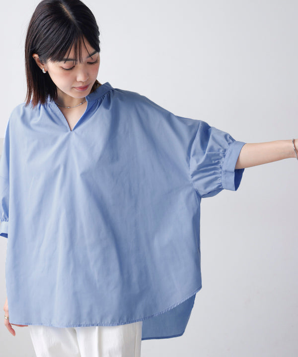 バックギャザーシャツブラウス