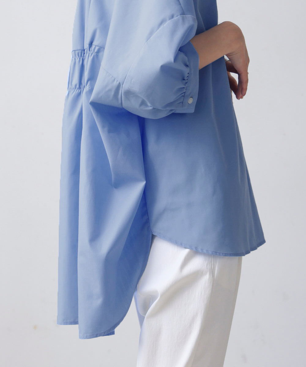 バックギャザーシャツブラウス