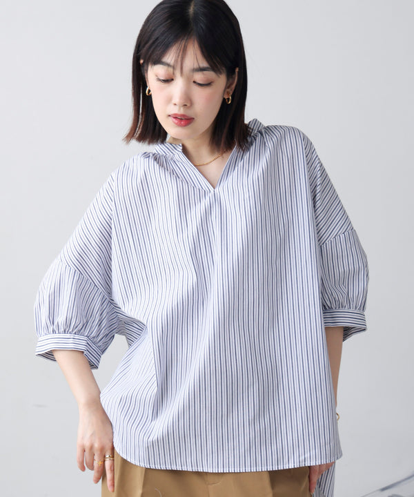 バックギャザーシャツブラウス