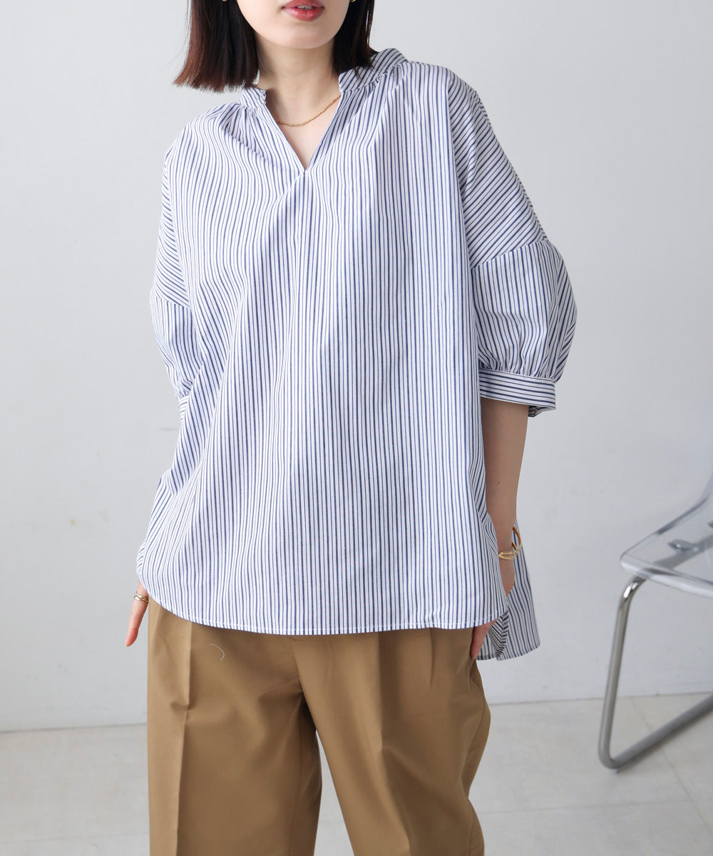 バックギャザーシャツブラウス