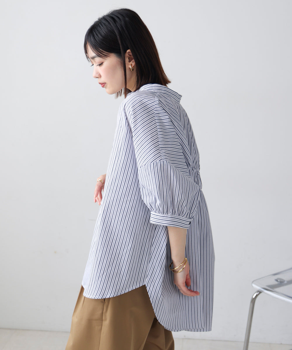 バックギャザーシャツブラウス