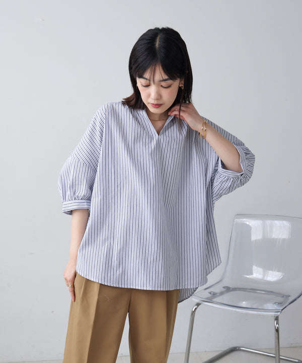 バックギャザーシャツブラウス