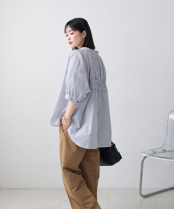 バックギャザーシャツブラウス