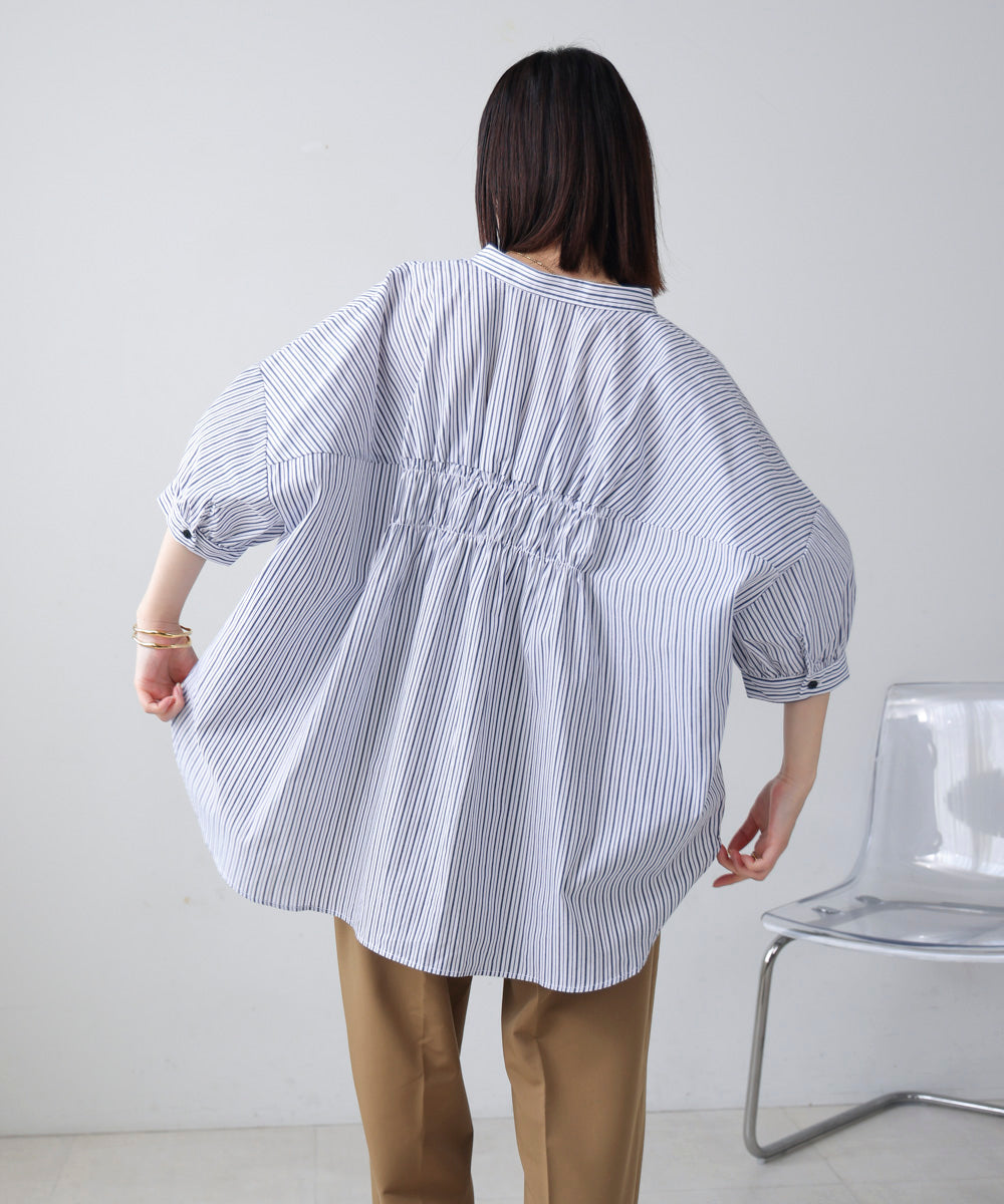 バックギャザーシャツブラウス