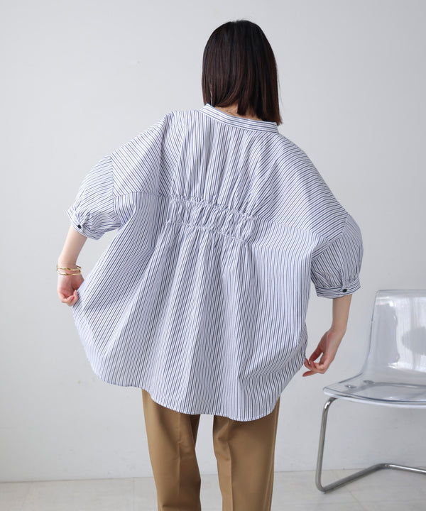 バックギャザーシャツブラウス