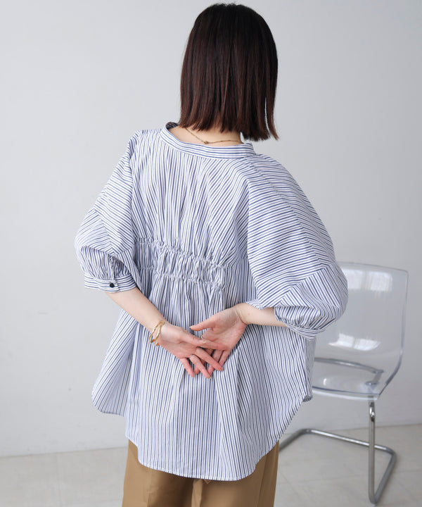 バックギャザーシャツブラウス