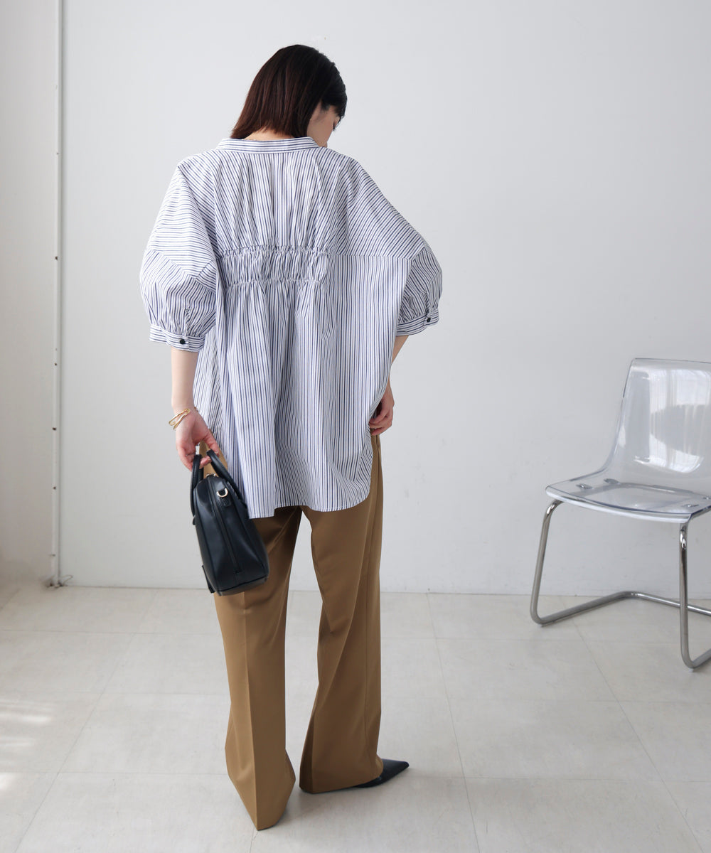 バックギャザーシャツブラウス
