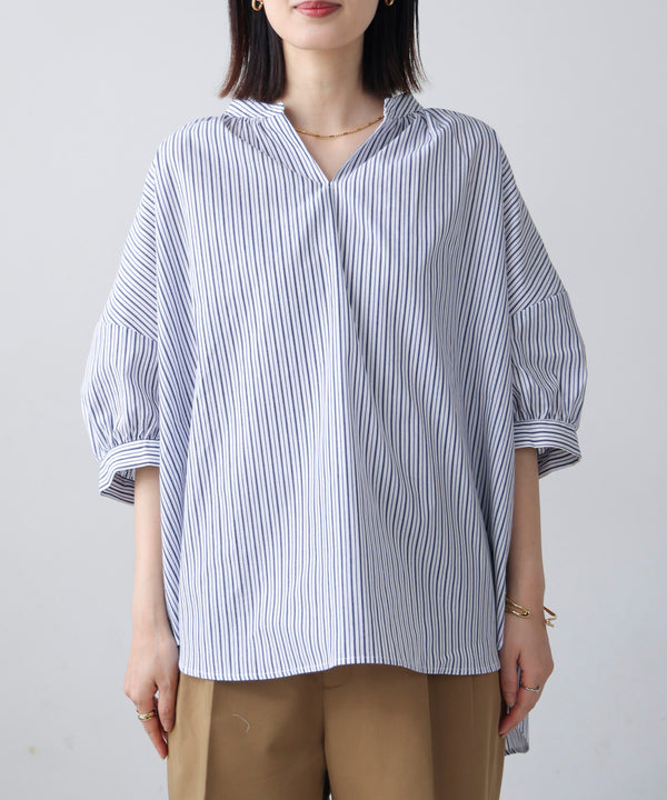 バックギャザーシャツブラウス