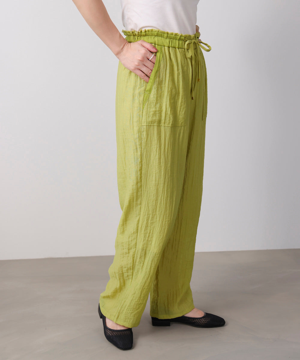 ウエストドロストパンツ