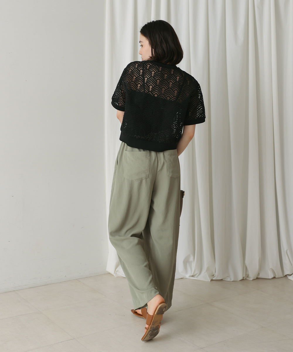 オーガンジー刺繍ブラウス