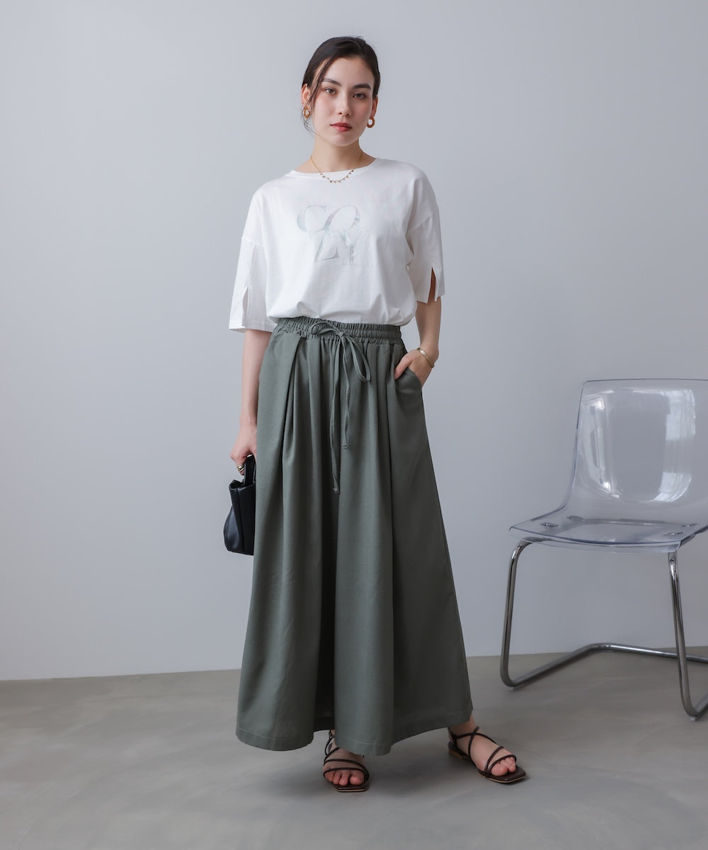 接触冷感スリットスリーブロゴT