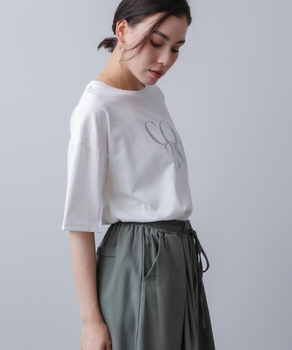 接触冷感スリットスリーブロゴT