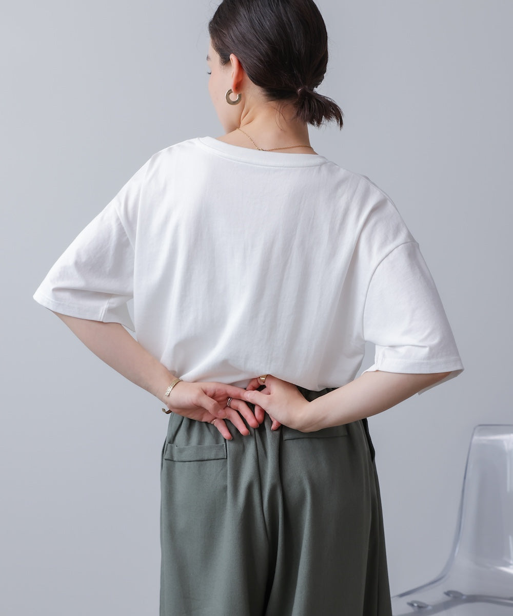 接触冷感スリットスリーブロゴT