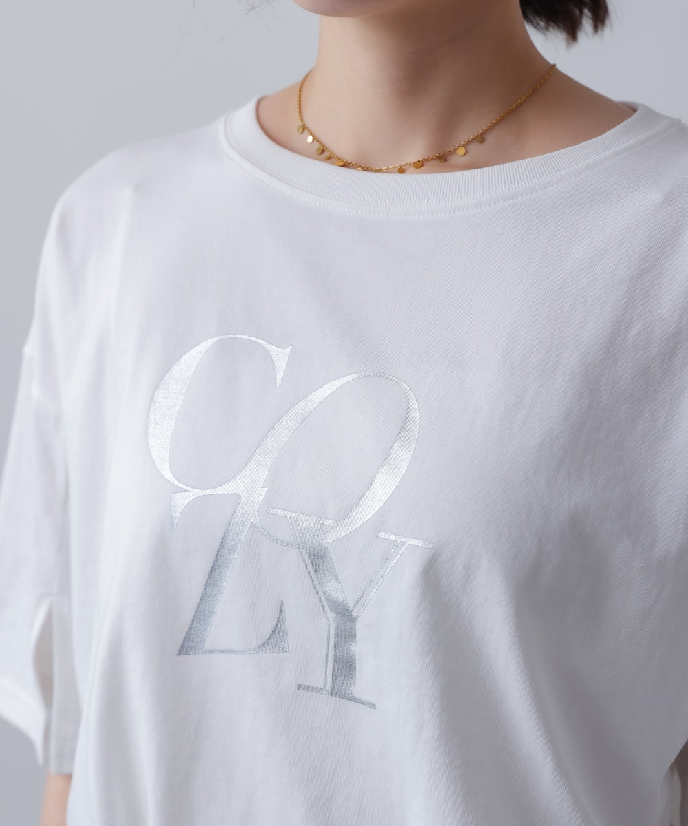 接触冷感スリットスリーブロゴT