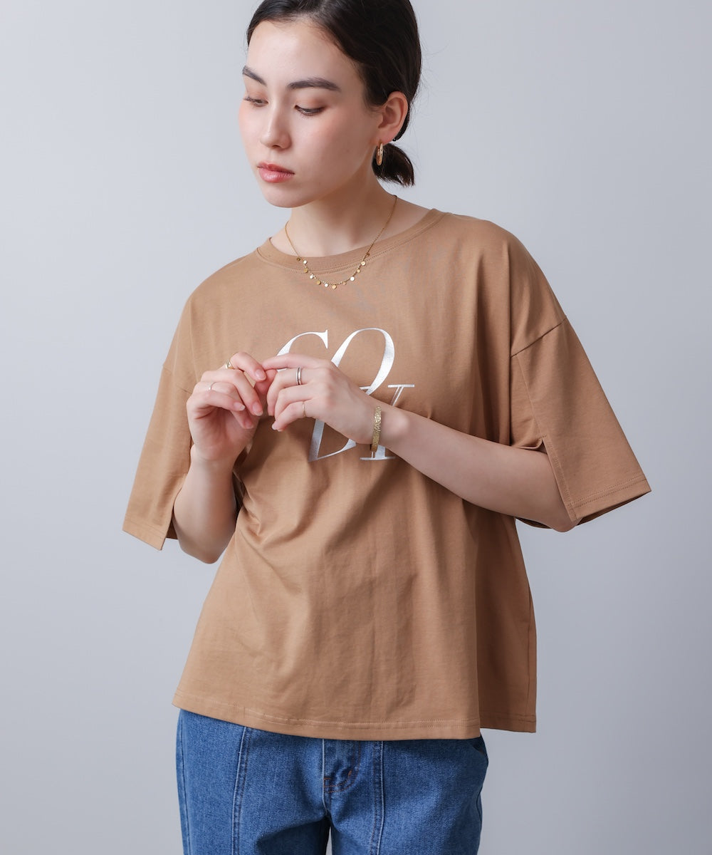 接触冷感スリットスリーブロゴT