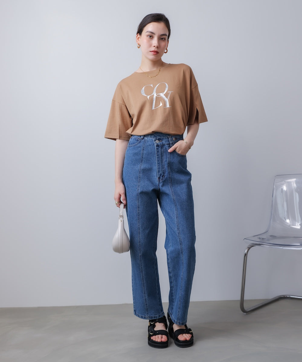 接触冷感スリットスリーブロゴT