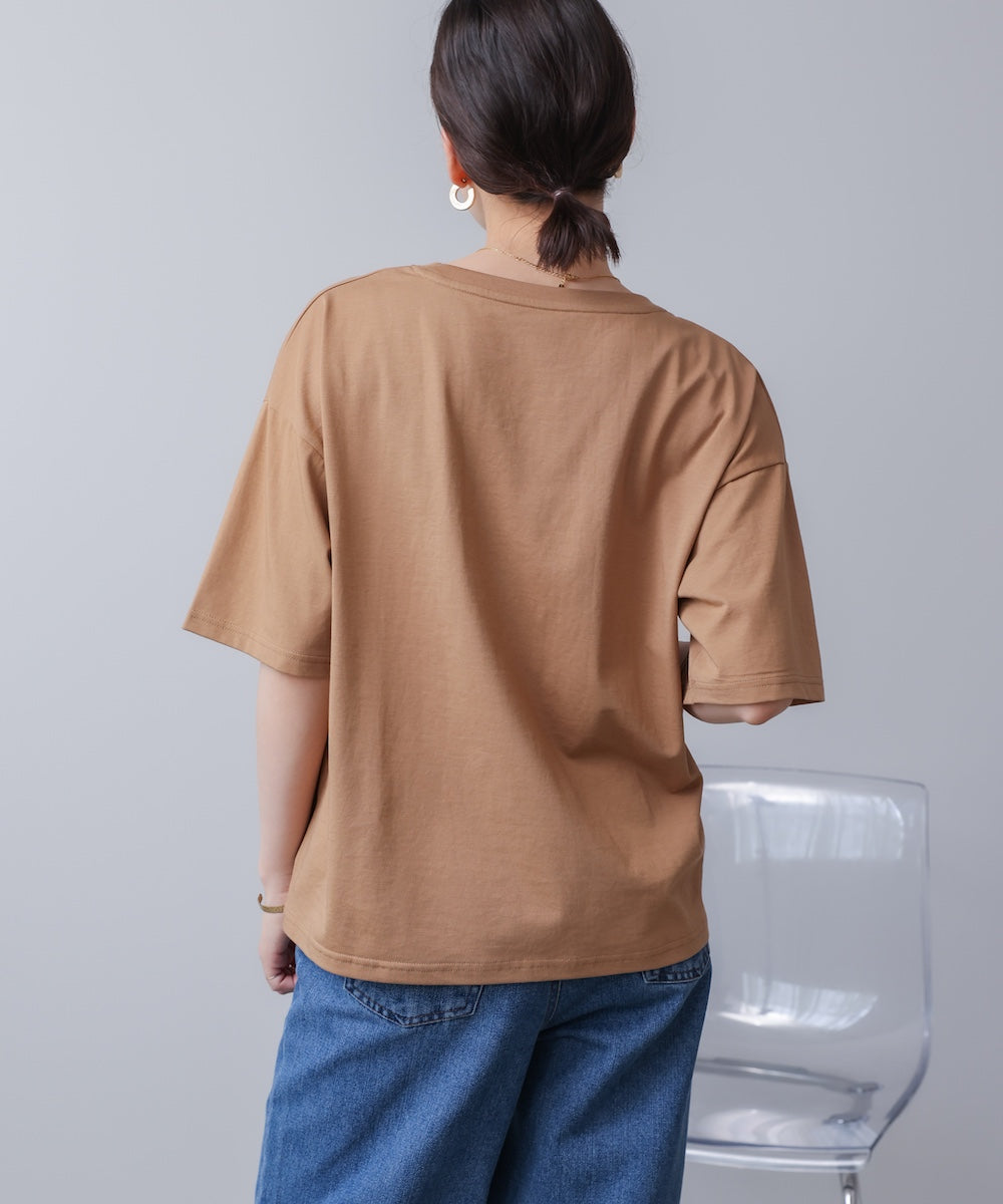 接触冷感スリットスリーブロゴT