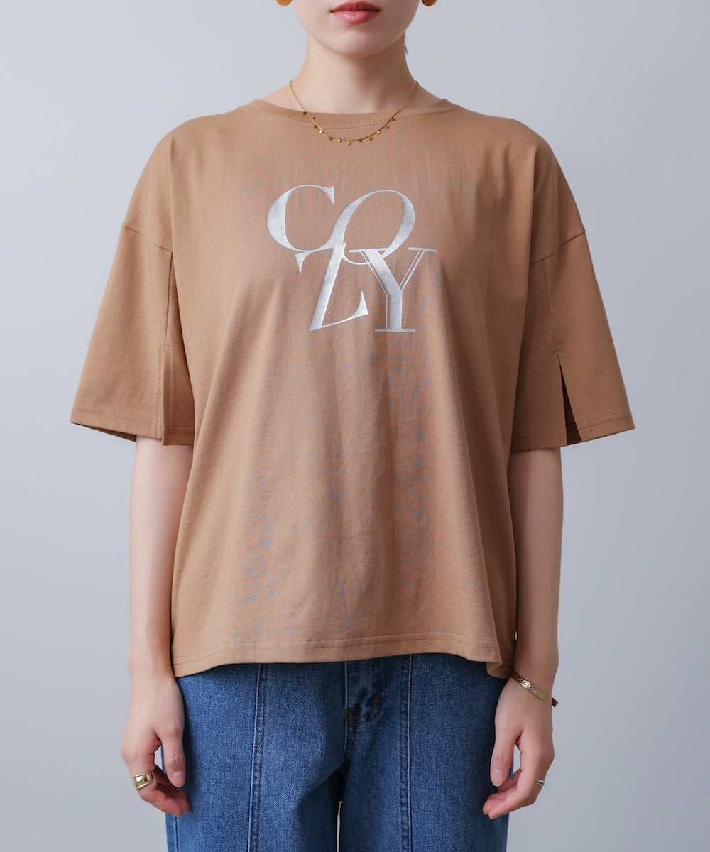 接触冷感スリットスリーブロゴT