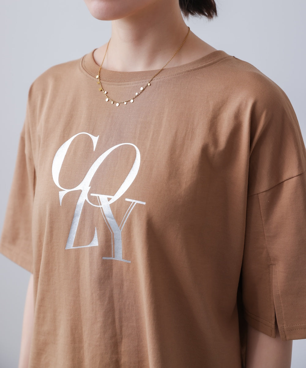 接触冷感スリットスリーブロゴT