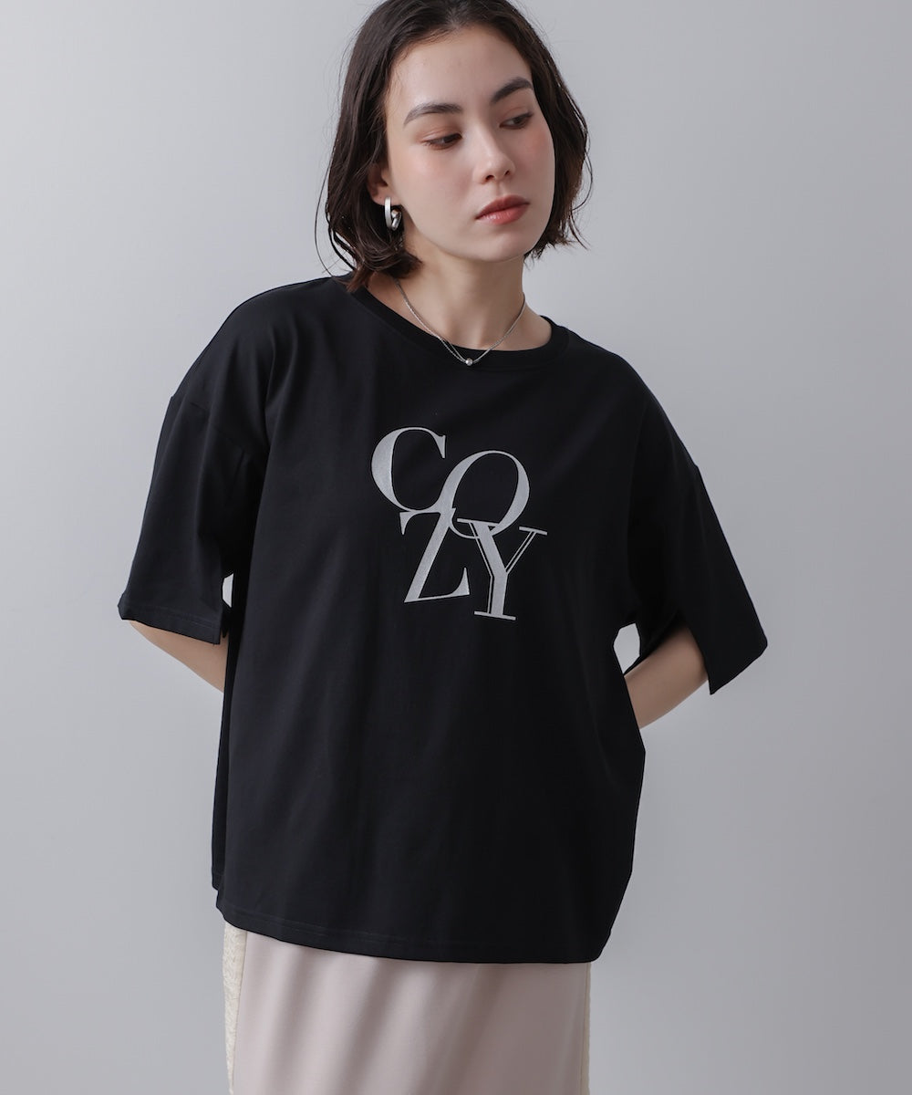 接触冷感スリットスリーブロゴT