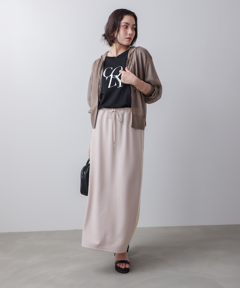 接触冷感スリットスリーブロゴT