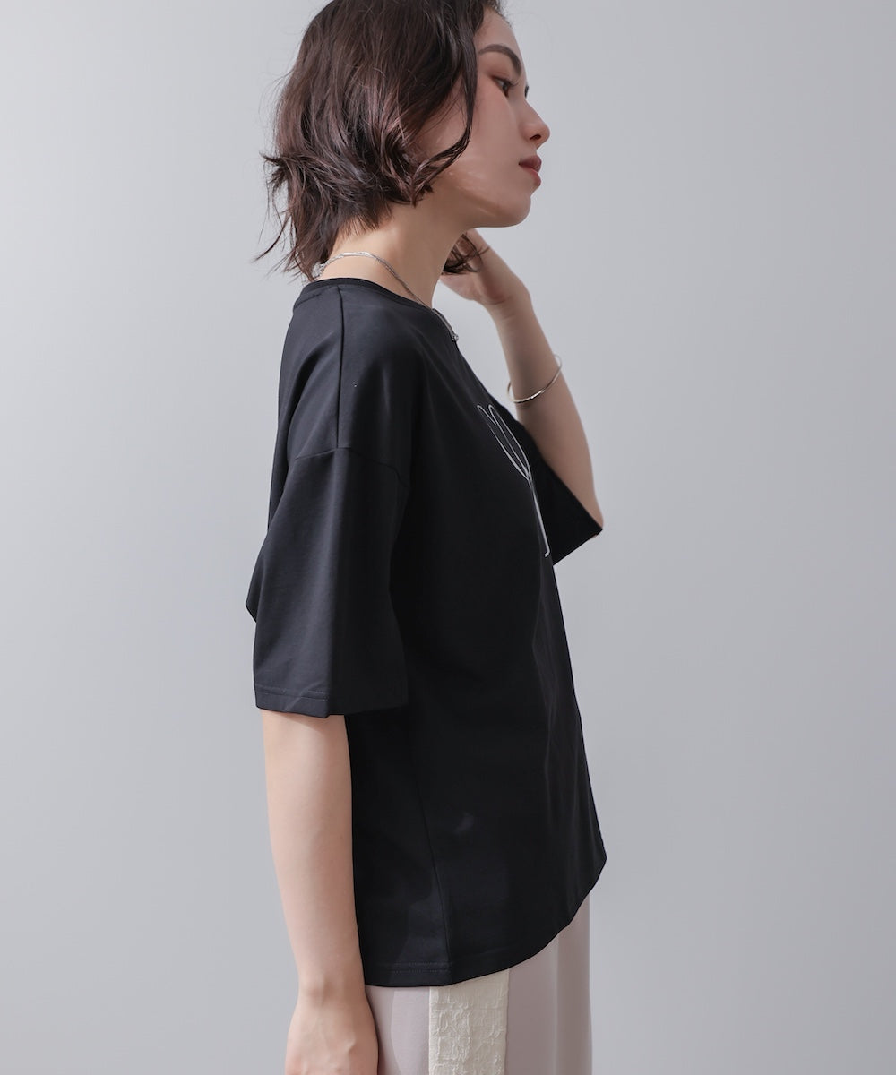 接触冷感スリットスリーブロゴT