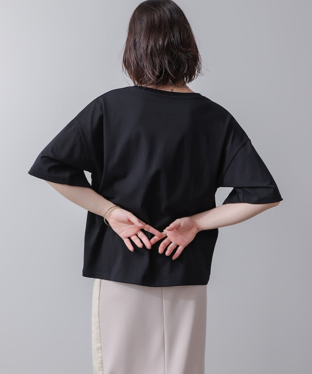 接触冷感スリットスリーブロゴT