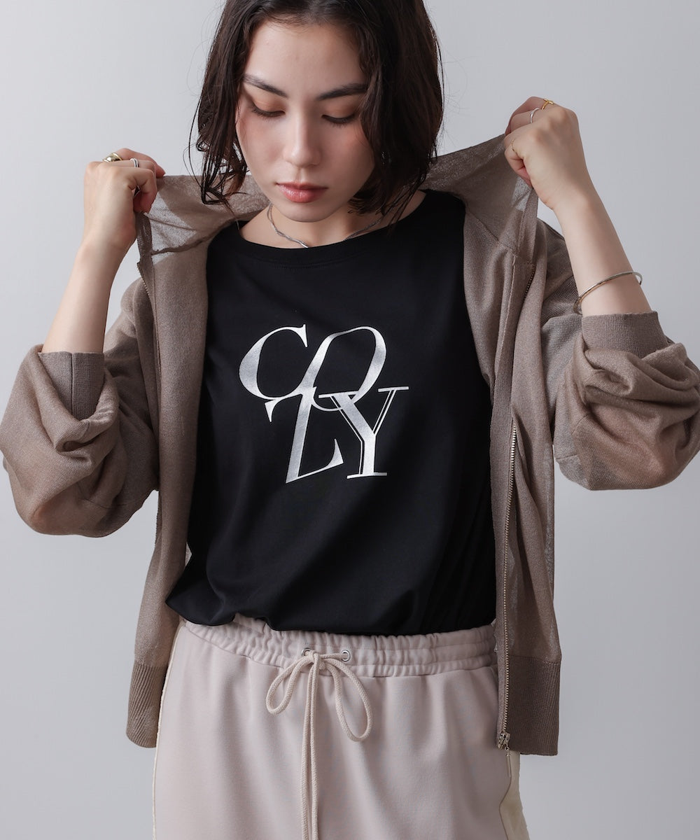 接触冷感スリットスリーブロゴT