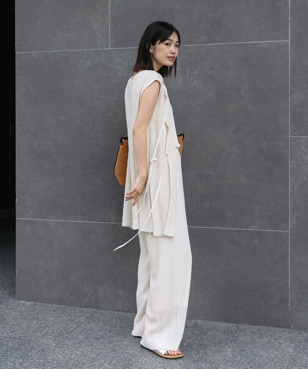 前後2WAYウェービーメッシュニットチュニック