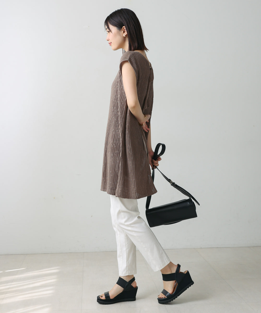 前後2WAYウェービーメッシュニットチュニック