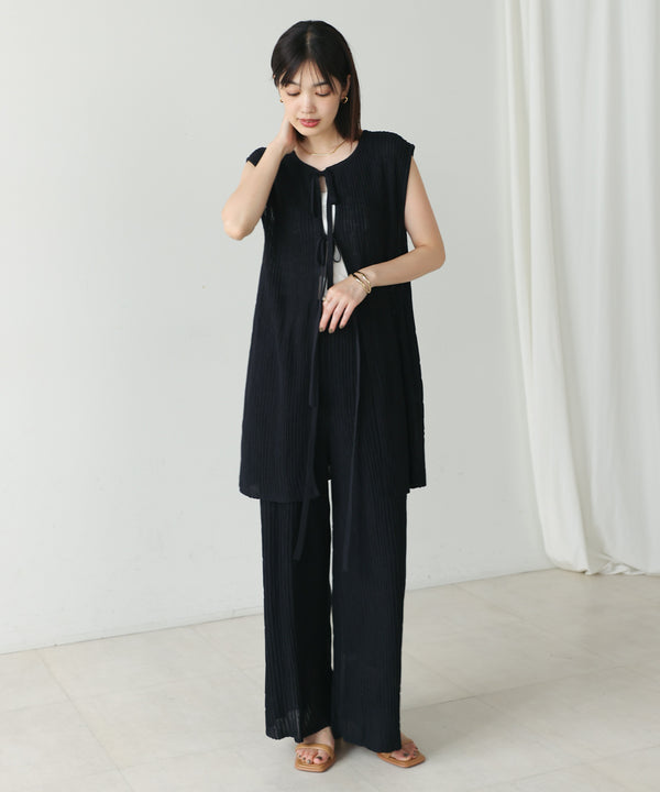 前後2WAYウェービーメッシュニットチュニック