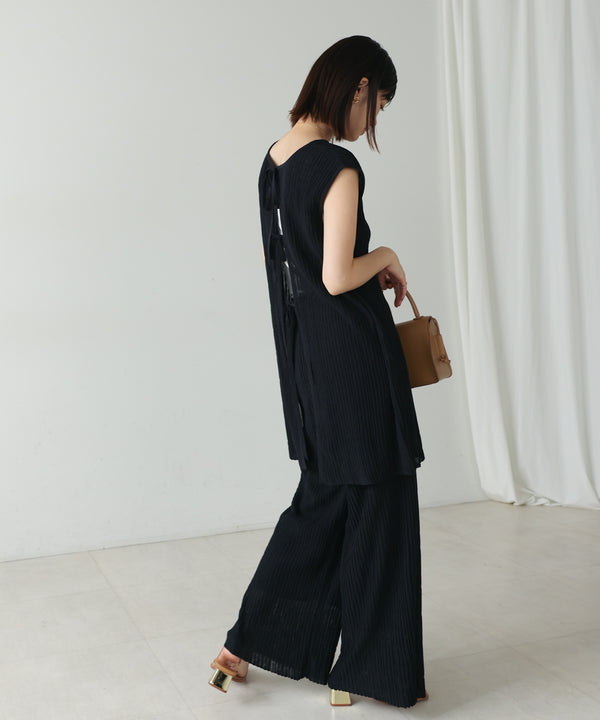 前後2WAYウェービーメッシュニットチュニック