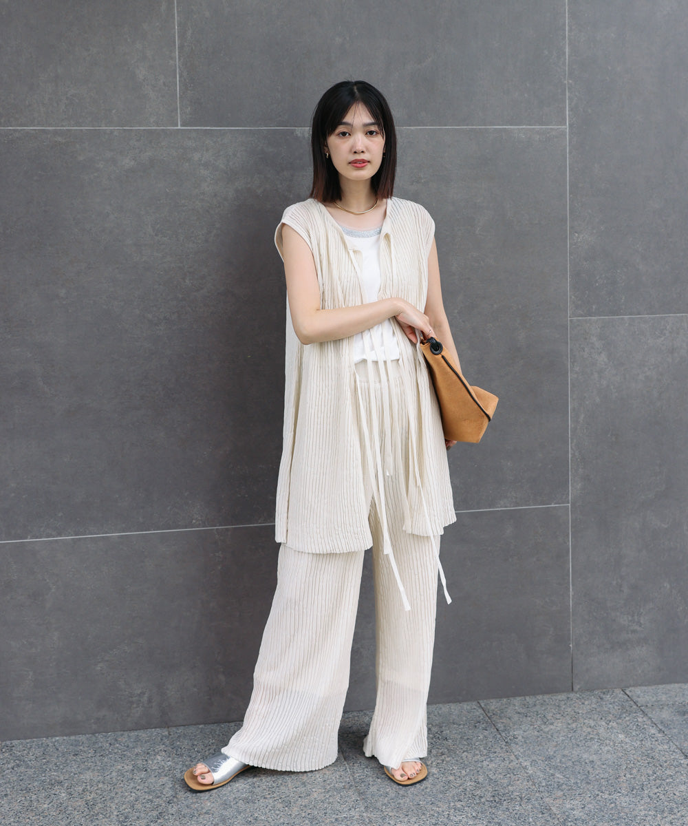 ウェービーメッシュニットパンツ